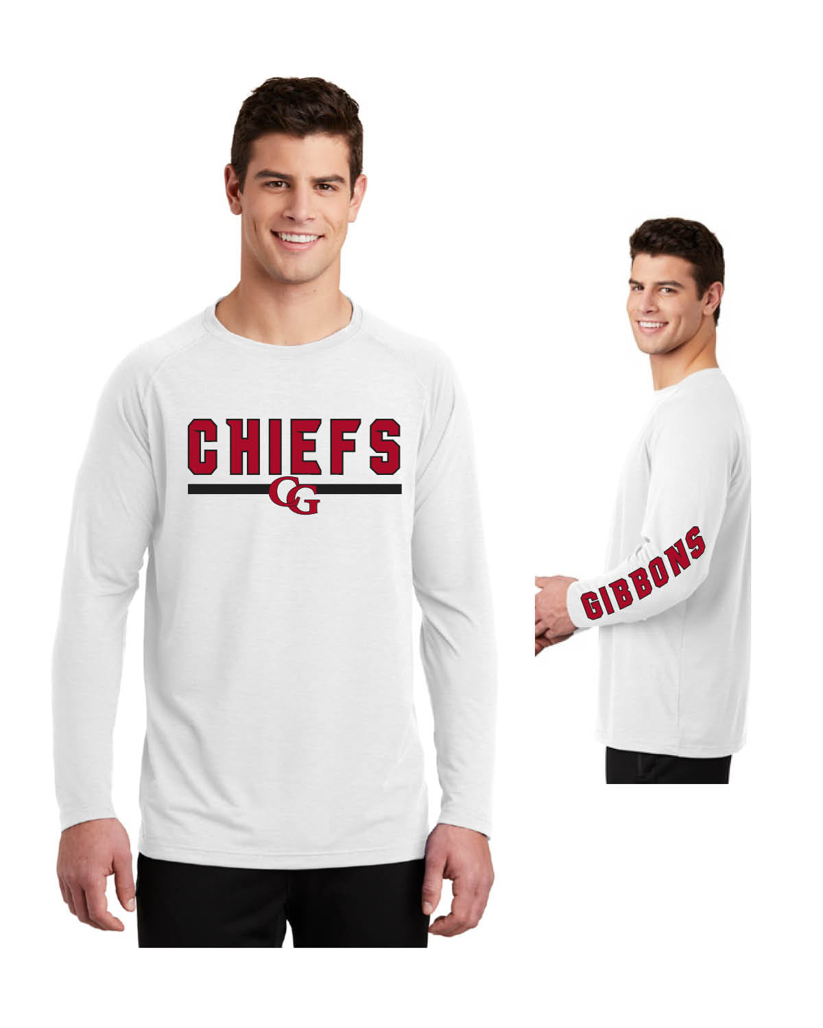 Sport-Tek White Gibbons Long Sleeve Ultimate