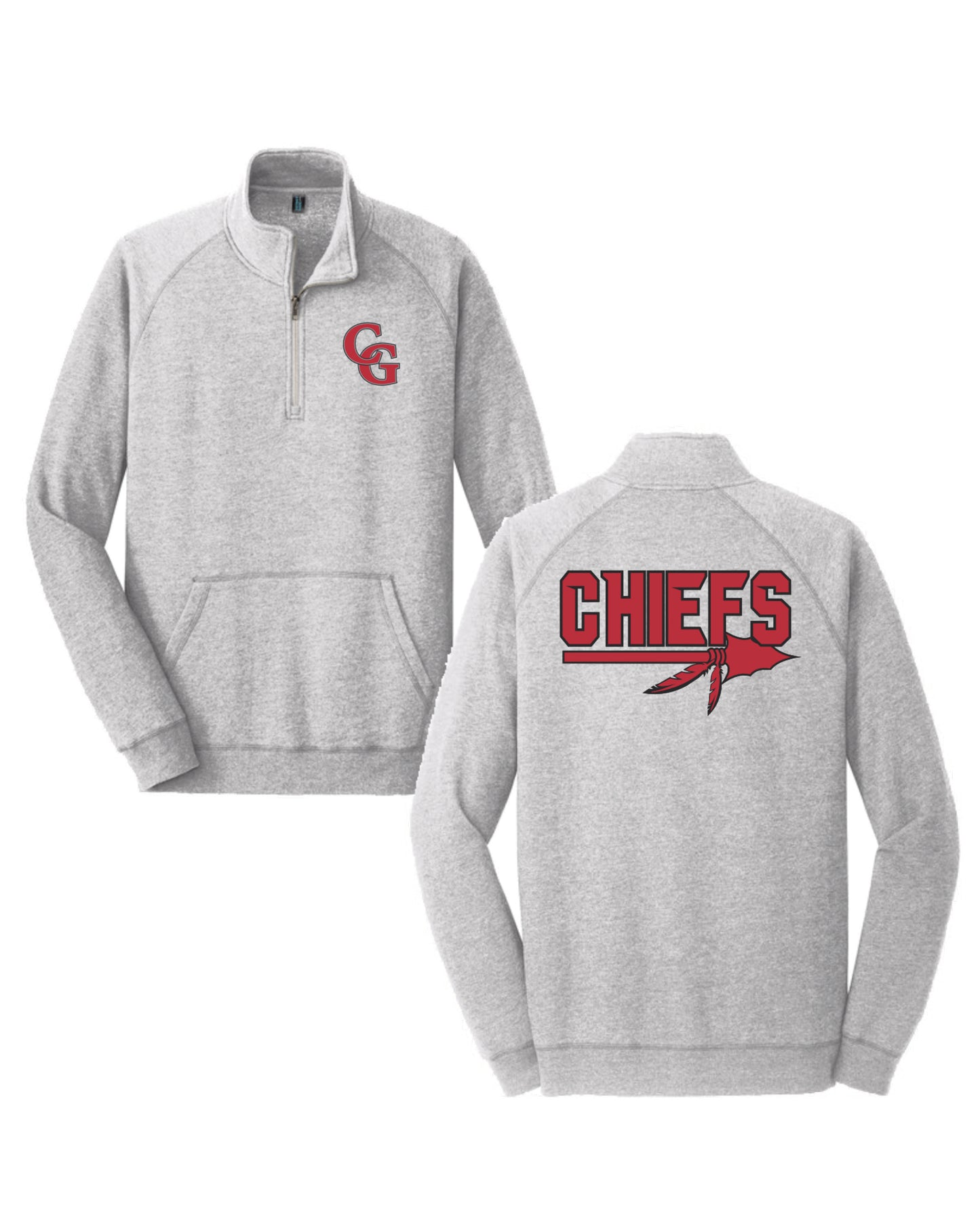 District CHIEFS 1/4 Zip Jacket Light Grey