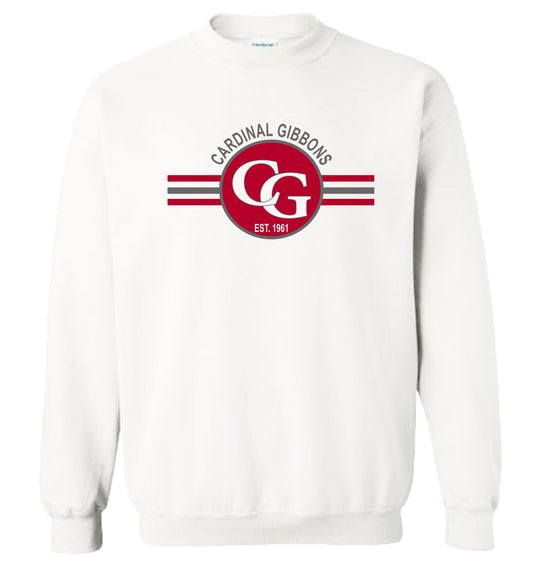 Gildan Crewneck White Circle & Lines Sweatshirt